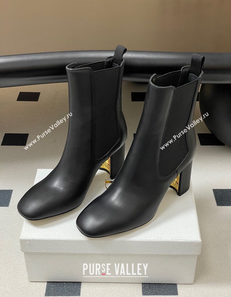 Dior D-Art Heeled Ankle Boots 8cm in Calfskin Leather Black 2025 1029 (MD-251029039)
