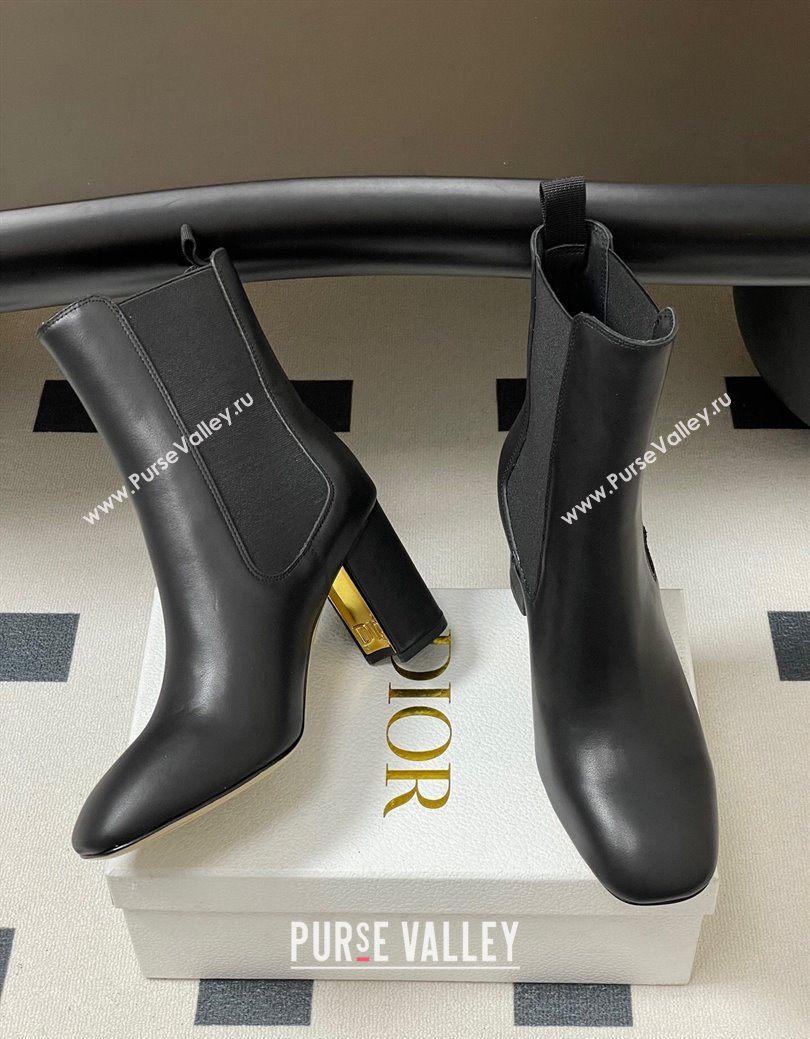 Dior D-Art Heeled Ankle Boots 8cm in Calfskin Leather Black 2025 1029 (MD-251029039)