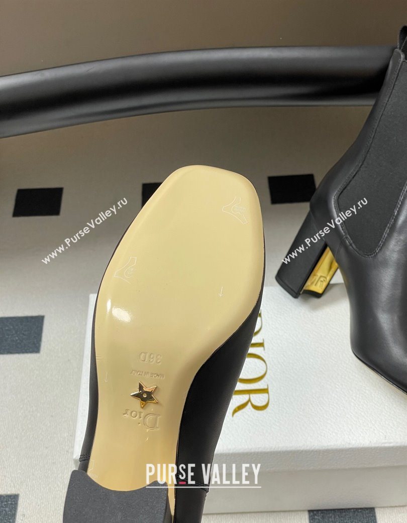 Dior D-Art Heeled Ankle Boots 8cm in Calfskin Leather Black 2025 1029 (MD-251029039)