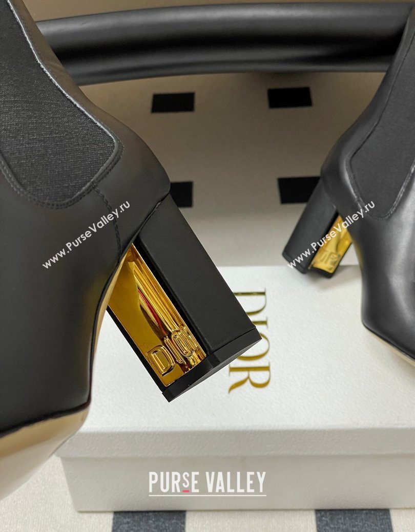 Dior D-Art Heeled Ankle Boots 8cm in Calfskin Leather Black 2025 1029 (MD-251029039)