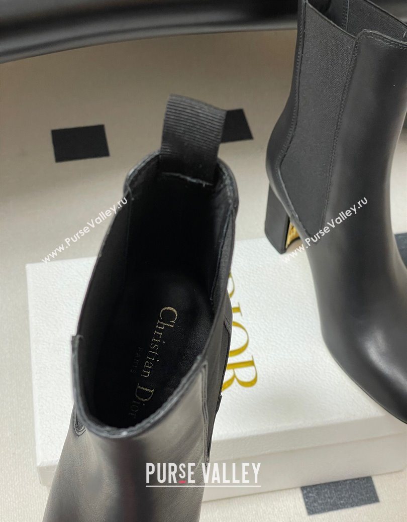 Dior D-Art Heeled Ankle Boots 8cm in Calfskin Leather Black 2025 1029 (MD-251029039)