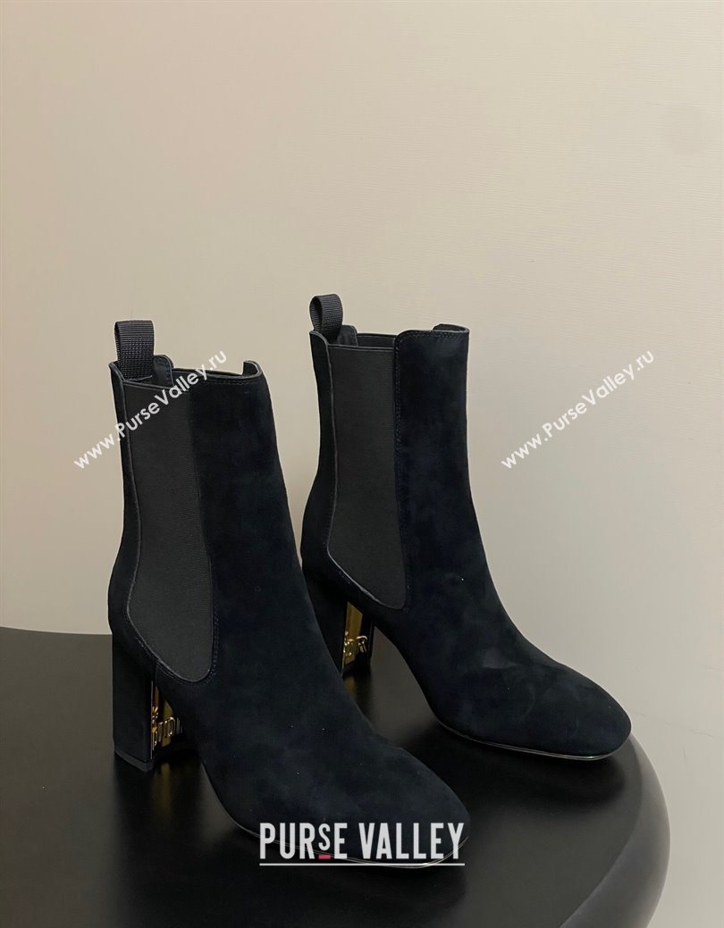 Dior D-Art Heeled Ankle Boots 8cm in Suede Black 2025 1029 (MD-251029040)