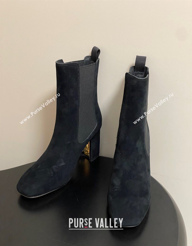 Dior D-Art Heeled Ankle Boots 8cm in Suede Black 2025 1029 (MD-251029040)