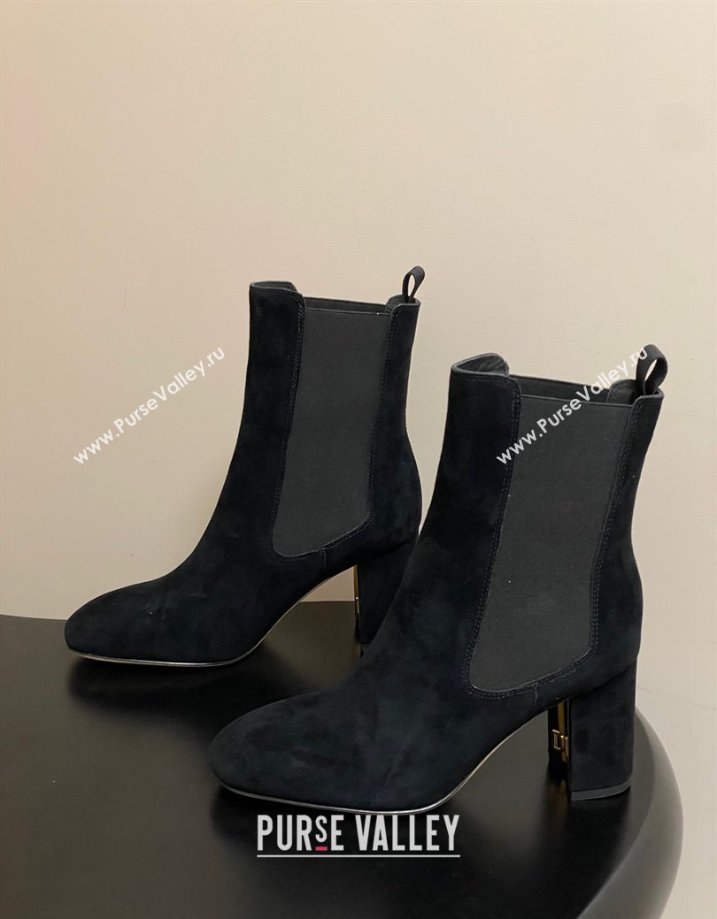 Dior D-Art Heeled Ankle Boots 8cm in Suede Black 2025 1029 (MD-251029040)