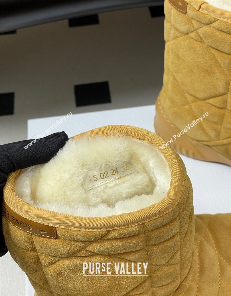 Dior DiorAlps Frost Ankle Boots in Cannage Suede and Wool Camel 2025 1029 (MD-251029005)