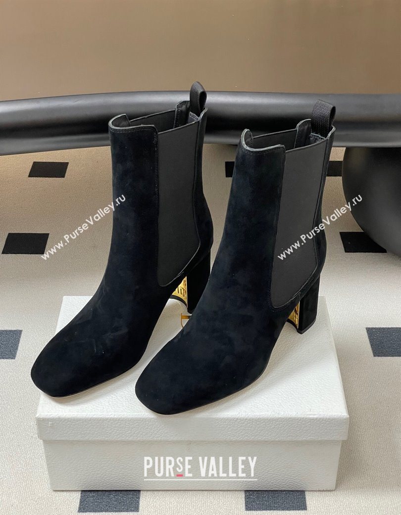 Dior D-Art Heeled Ankle Boots 8cm in Suede Black 2025 1029 (MD-251029040)