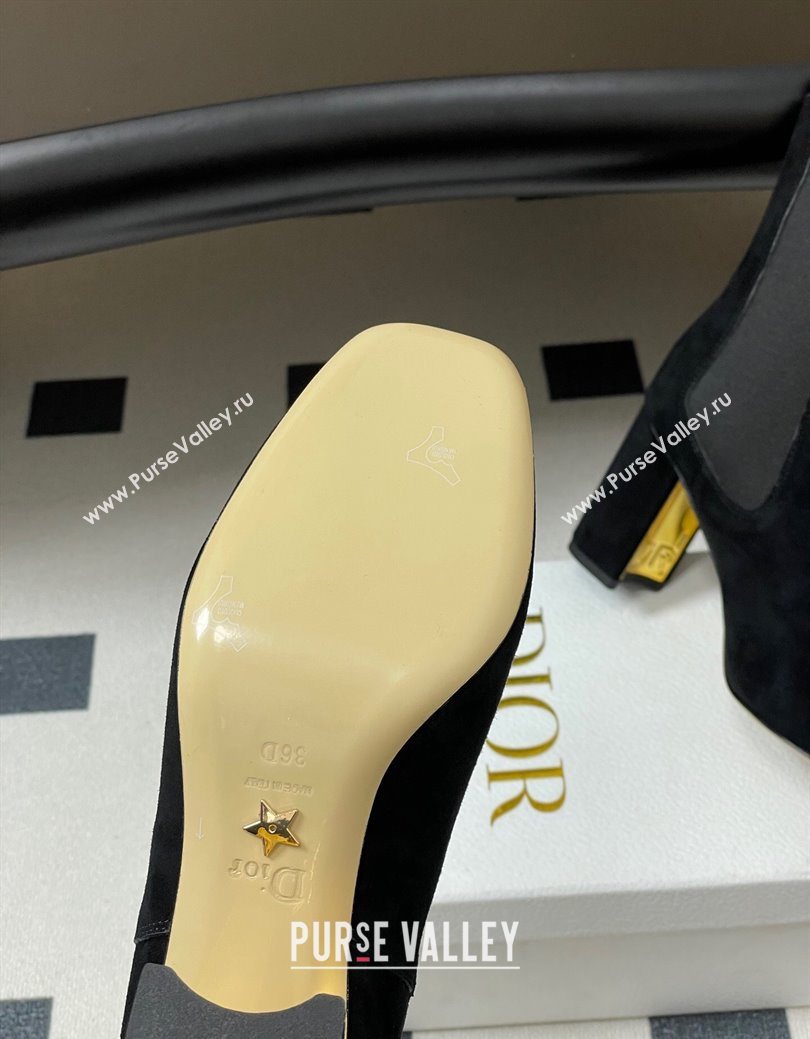 Dior D-Art Heeled Ankle Boots 8cm in Suede Black 2025 1029 (MD-251029040)