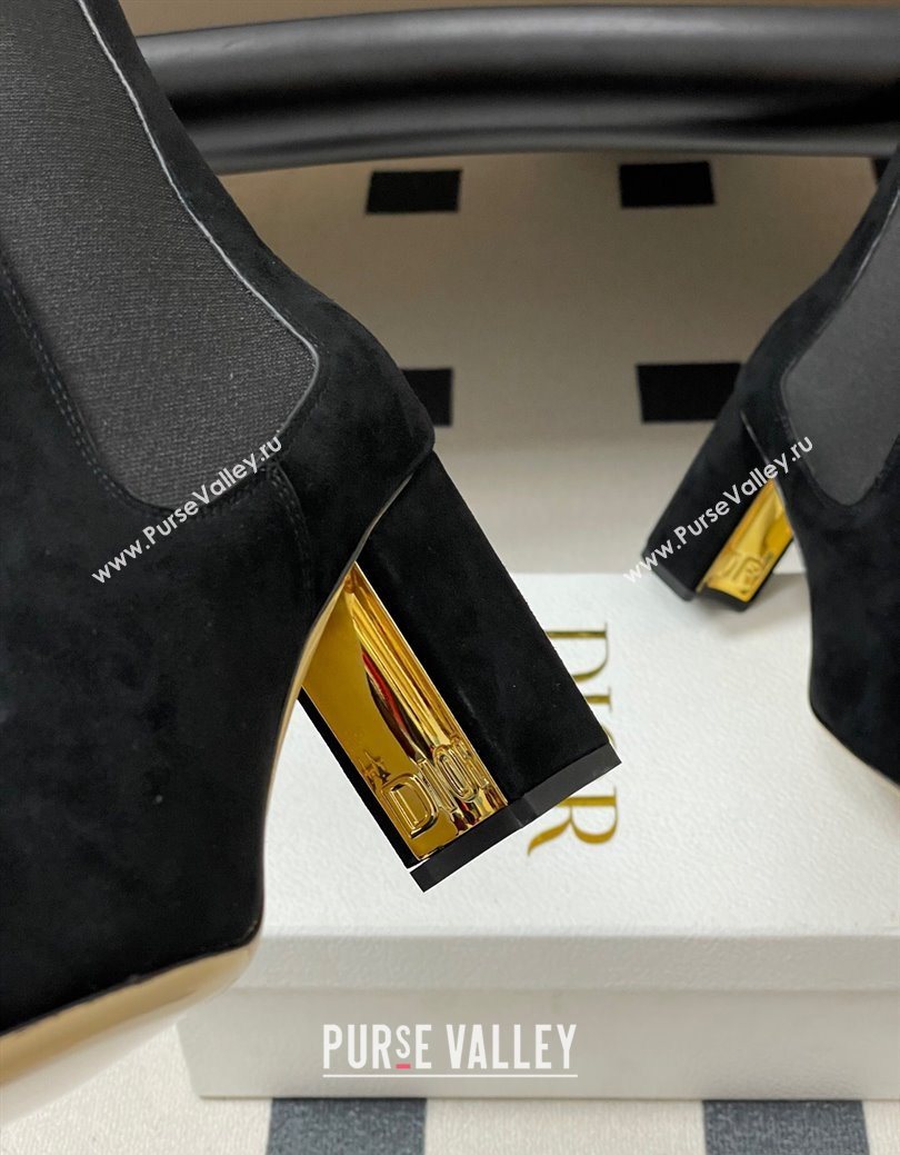 Dior D-Art Heeled Ankle Boots 8cm in Suede Black 2025 1029 (MD-251029040)