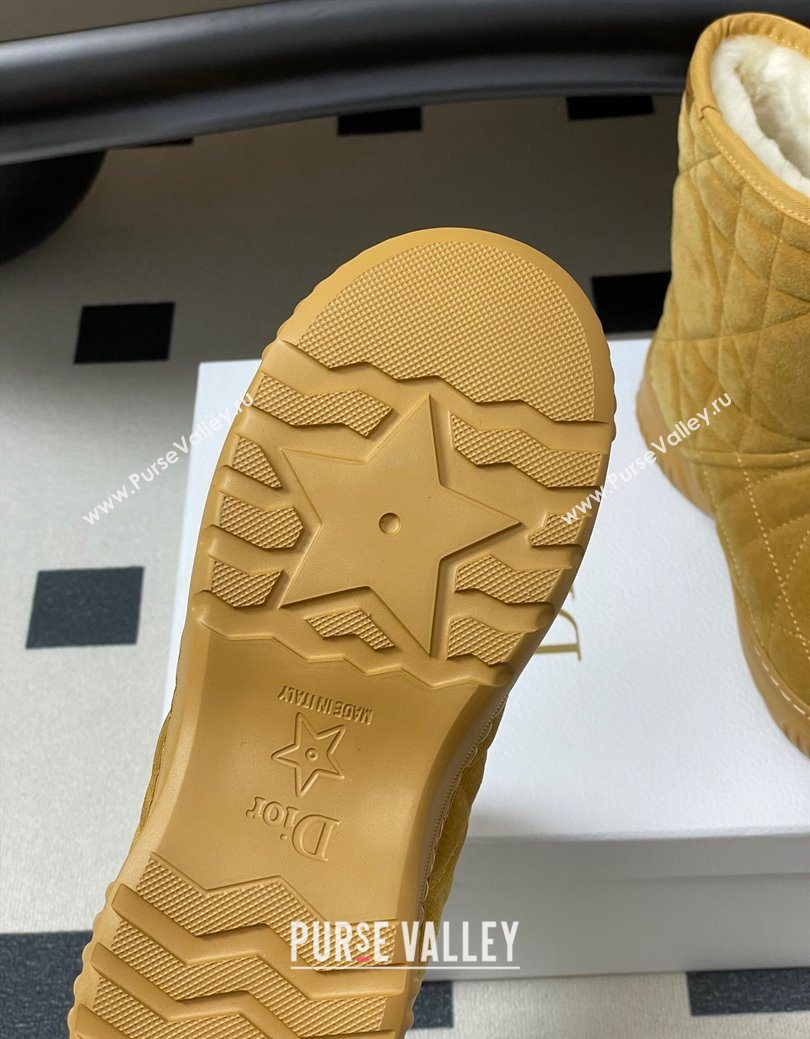 Dior DiorAlps Frost Ankle Boots in Cannage Suede and Wool Camel 2025 1029 (MD-251029005)