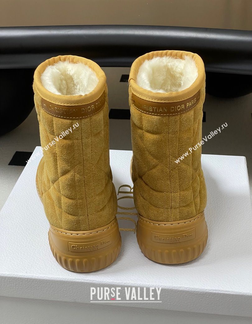 Dior DiorAlps Frost Ankle Boots in Cannage Suede and Wool Camel 2025 1029 (MD-251029005)