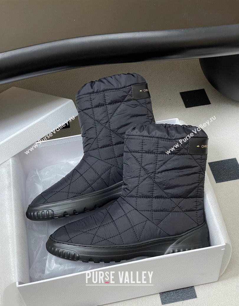 Dior DiorAlps Frost Ankle Boots in Cannage Quilted Nylon Black 2025 1029 (MD-251029001)