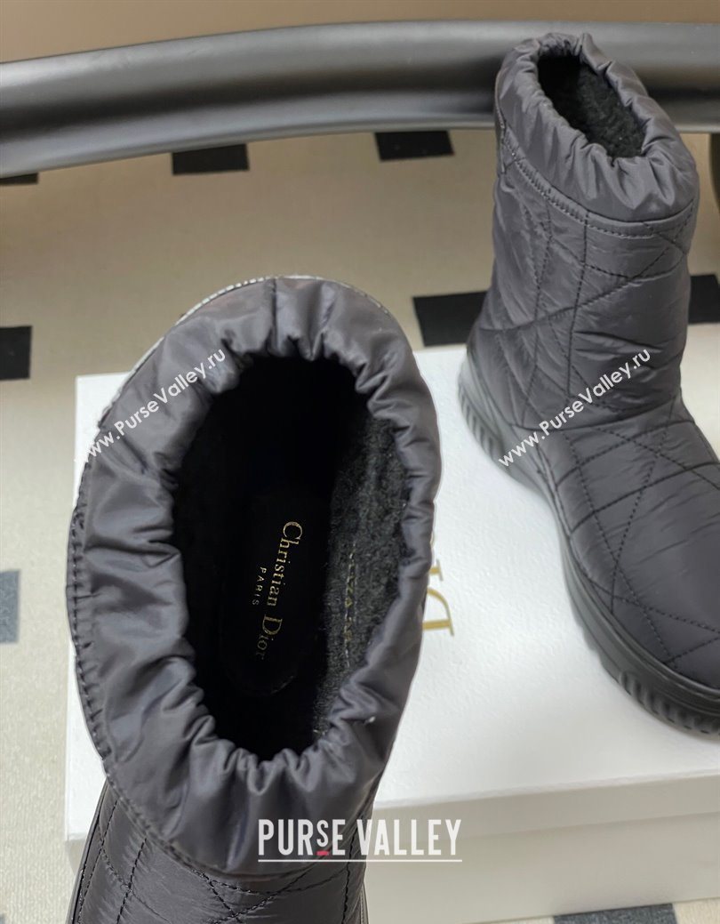 Dior DiorAlps Frost Ankle Boots in Cannage Quilted Nylon Black 2025 1029 (MD-251029001)