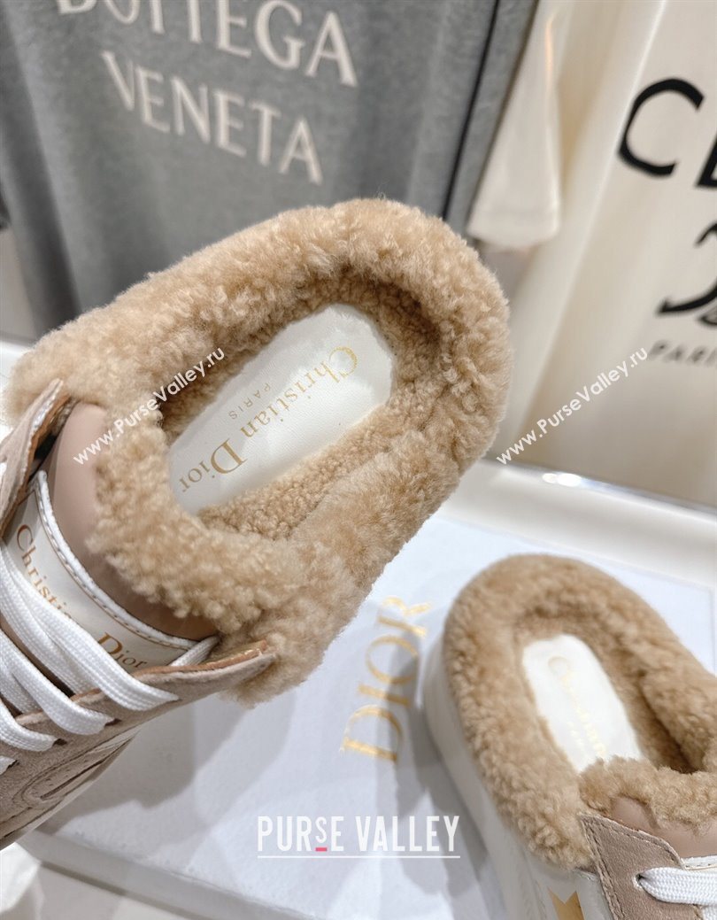 Dior Star Platform Sneaker Mules 5cm in Suede and Wool Beige 2025 (MD-251029058)