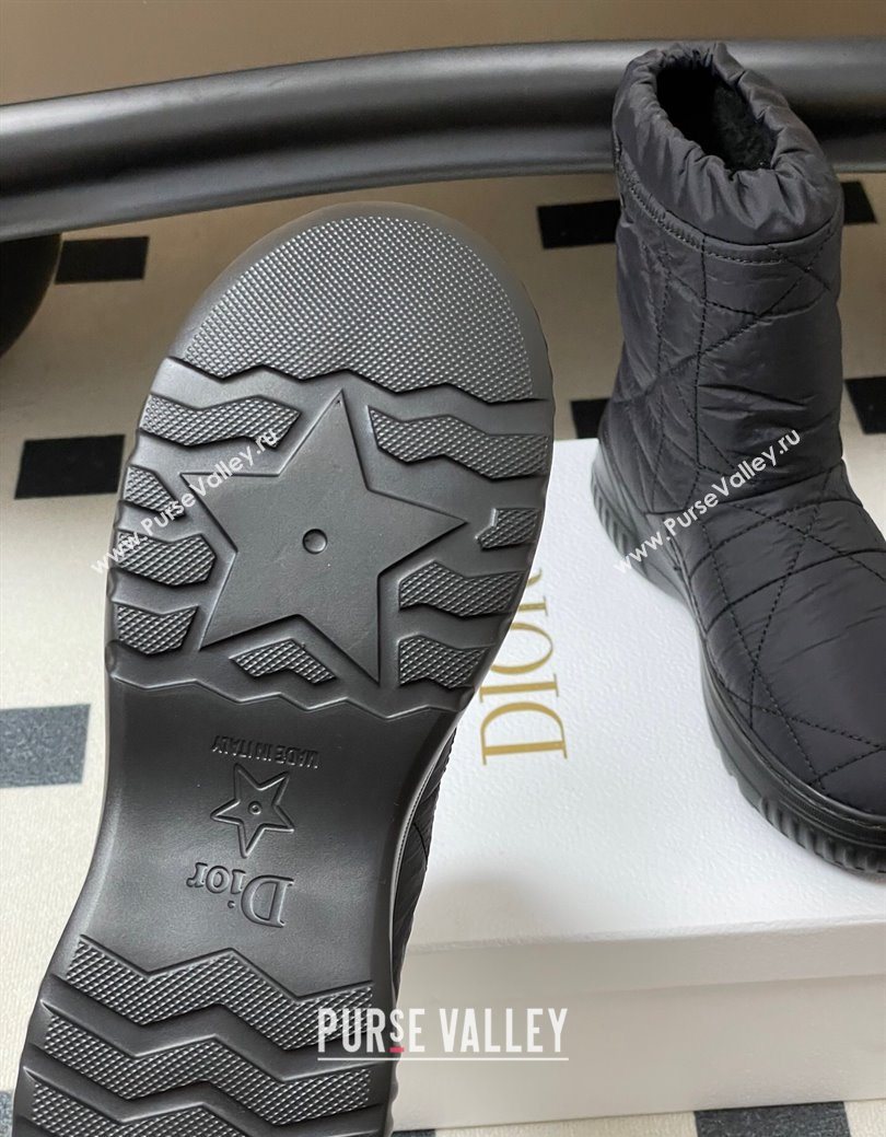 Dior DiorAlps Frost Ankle Boots in Cannage Quilted Nylon Black 2025 1029 (MD-251029001)