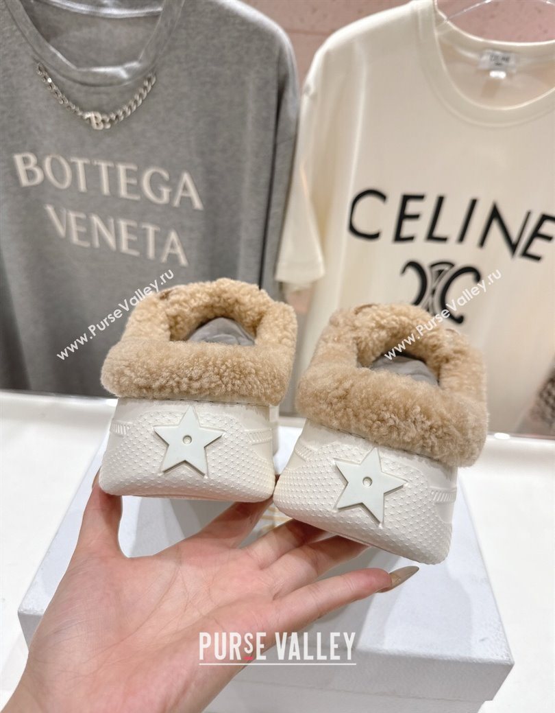 Dior Star Platform Sneaker Mules 5cm in Suede and Wool Beige 2025 (MD-251029058)