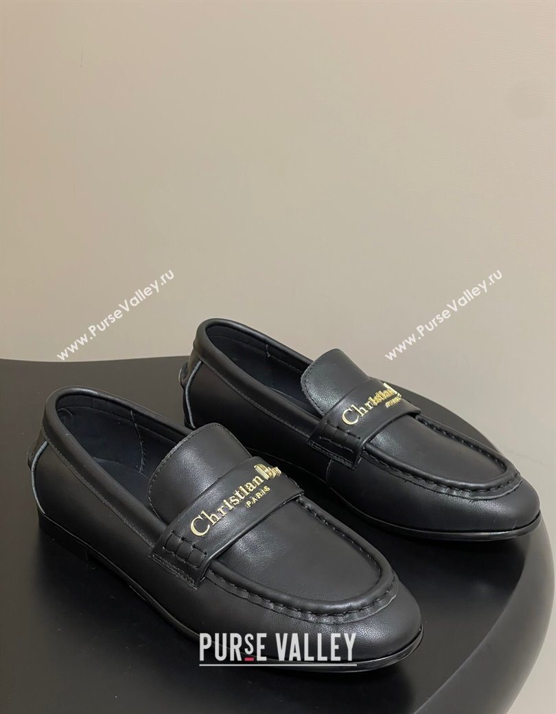 Dior Boy Flat Loafers in Supple Calfskin Leather Black 2025 1029 (MD-251029078)