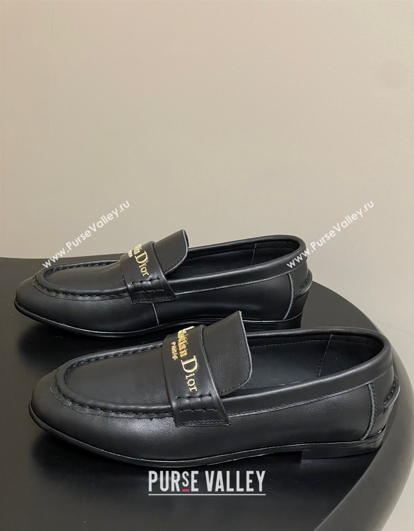 Dior Boy Flat Loafers in Supple Calfskin Leather Black 2025 1029 (MD-251029078)
