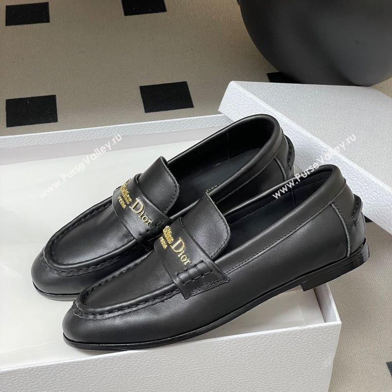 Dior Boy Flat Loafers in Supple Calfskin Leather Black 2025 1029 (MD-251029078)