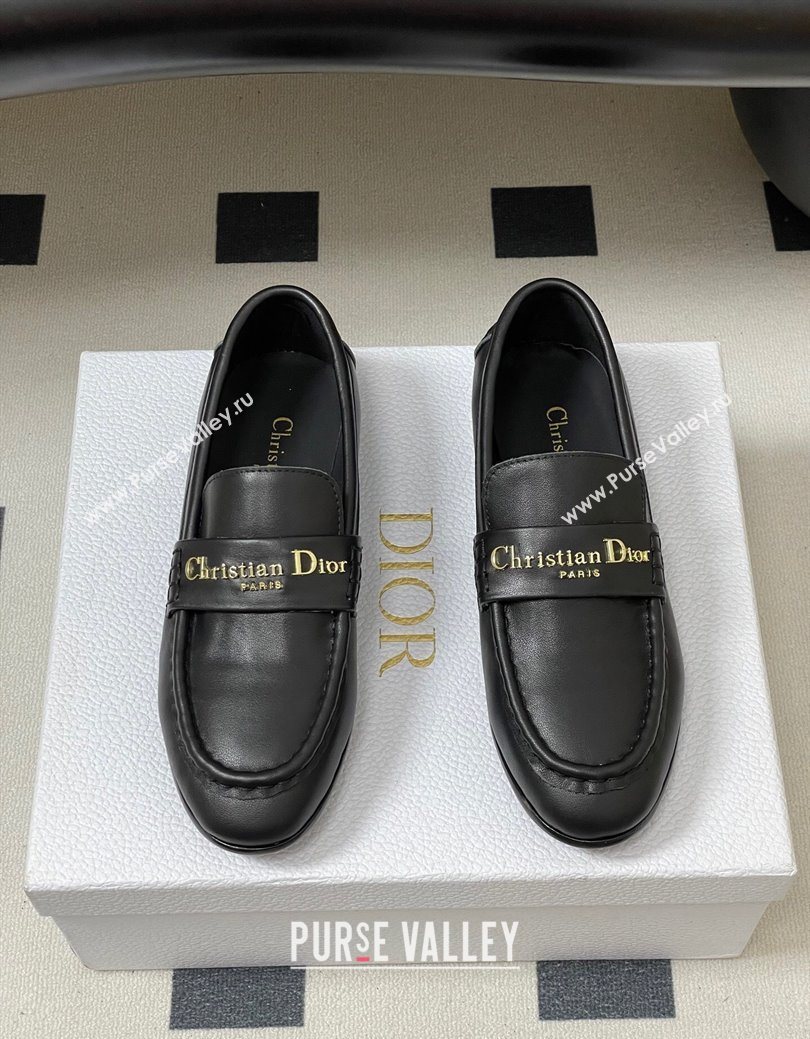 Dior Boy Flat Loafers in Supple Calfskin Leather Black 2025 1029 (MD-251029078)
