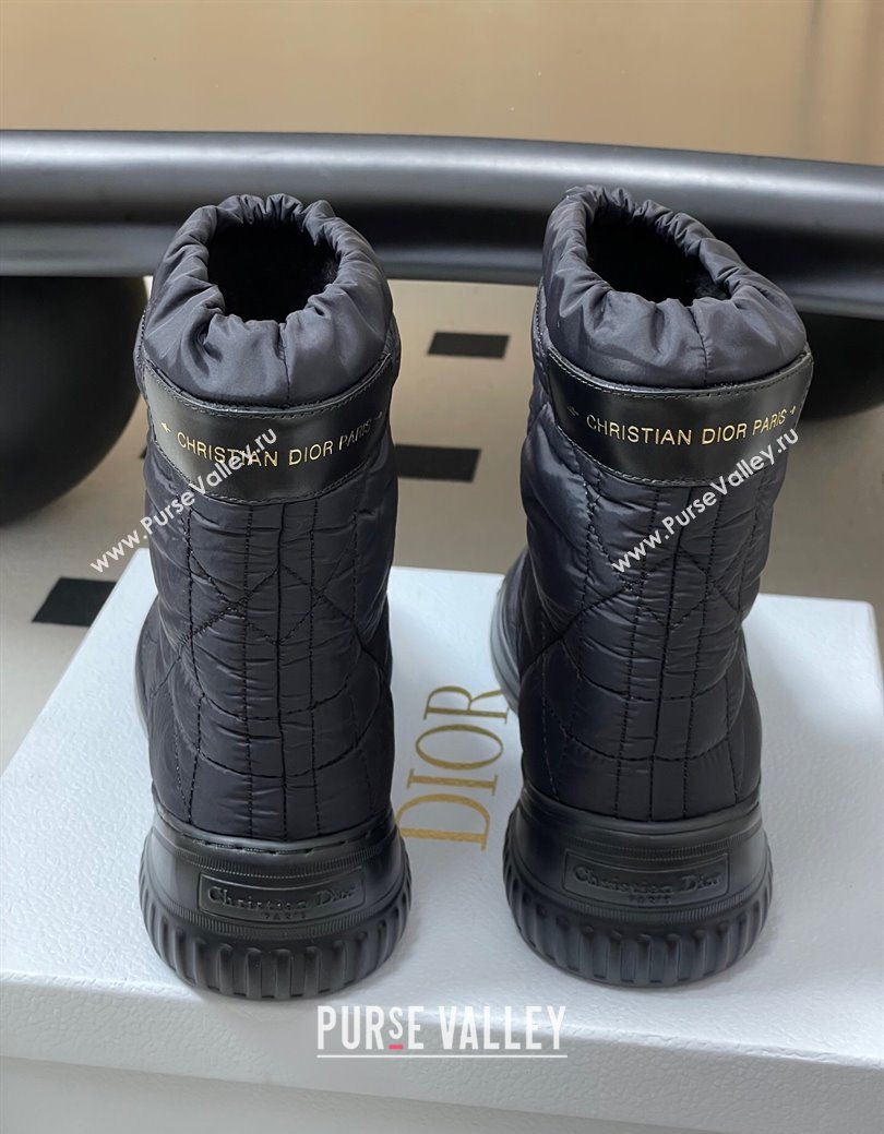 Dior DiorAlps Frost Ankle Boots in Cannage Quilted Nylon Black 2025 1029 (MD-251029001)