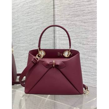 Dior Bow Top Handle Bag in Calfskin Leather Burgundy 2025 DR112201 (XXG-251122032)