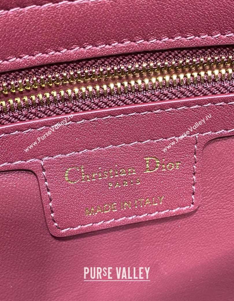 Dior Bow Top Handle Bag in Calfskin Leather Burgundy 2025 DR112201 (XXG-251122032)