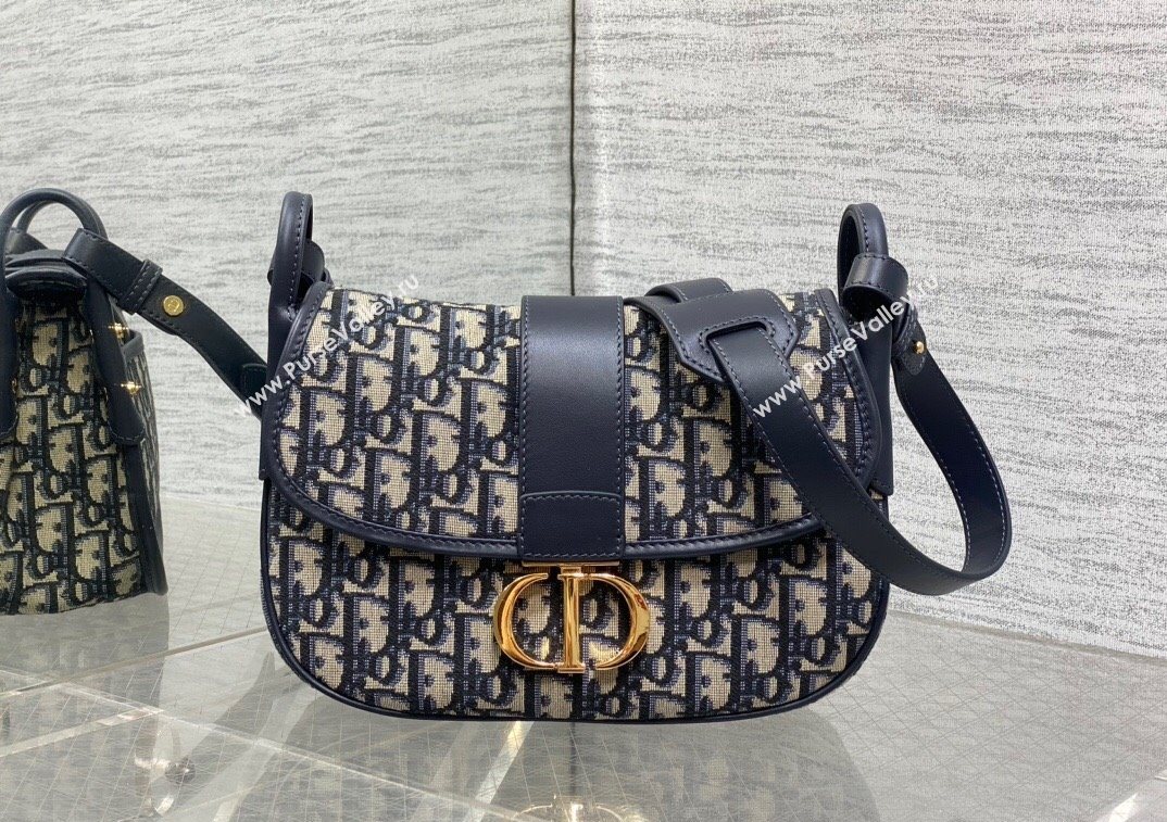 Dior Medium 30 Montaigne Satchel Bag in Blue Oblique Jacquard 2025 1122 (XXG-251122045)