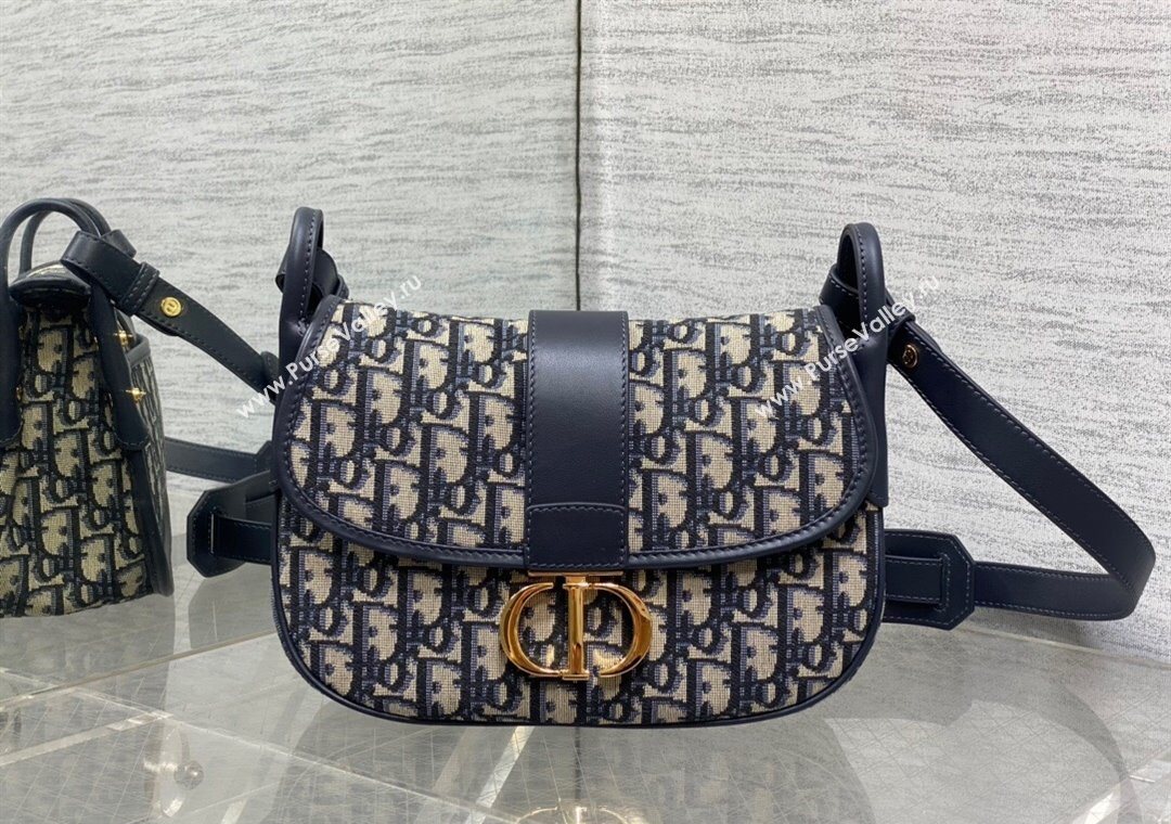 Dior Medium 30 Montaigne Satchel Bag in Blue Oblique Jacquard 2025 1122 (XXG-251122045)