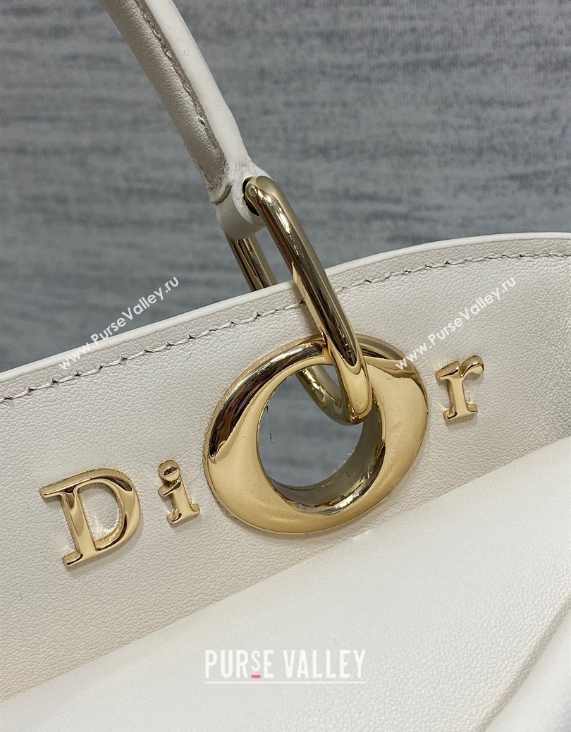 Dior Bow Top Handle Bag in Calfskin Leather White 2025 DR112201 (XXG-251122033)