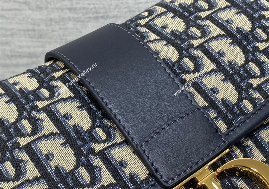 Dior Medium 30 Montaigne Satchel Bag in Blue Oblique Jacquard 2025 1122 (XXG-251122045)