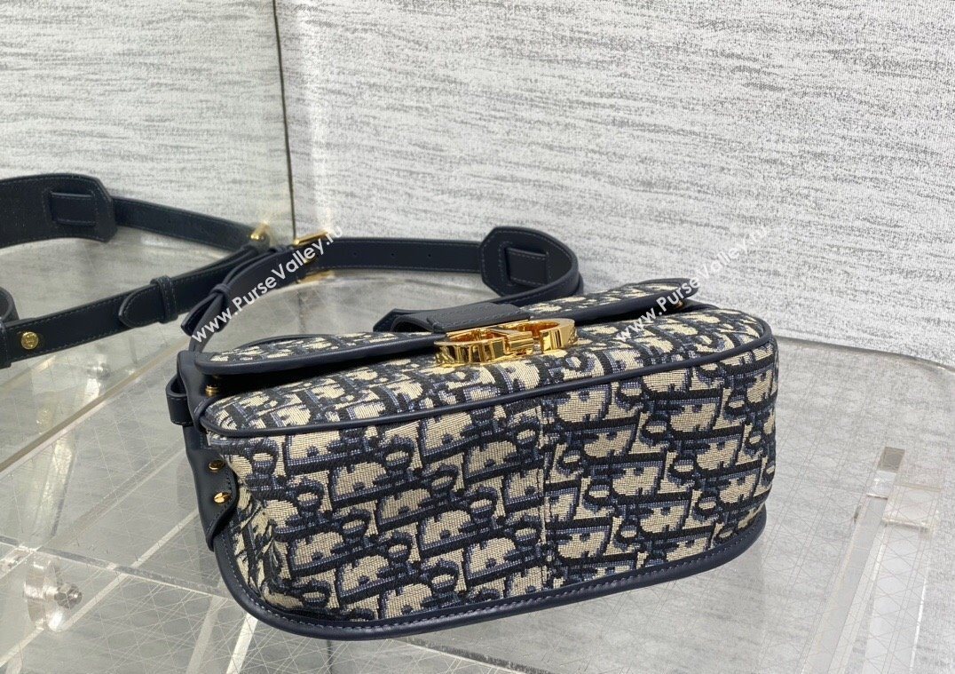 Dior Medium 30 Montaigne Satchel Bag in Blue Oblique Jacquard 2025 1122 (XXG-251122045)