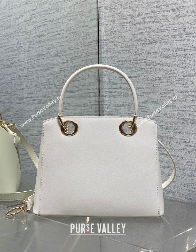 Dior Bow Top Handle Bag in Calfskin Leather White 2025 DR112201 (XXG-251122033)