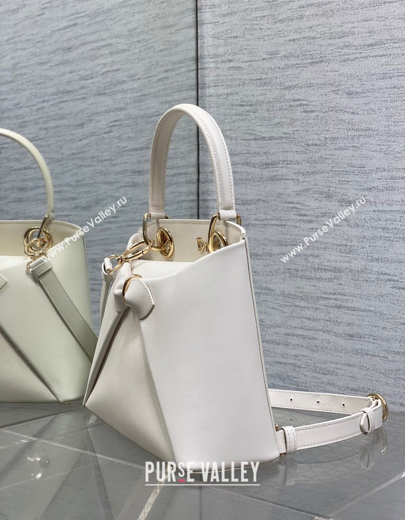 Dior Bow Top Handle Bag in Calfskin Leather White 2025 DR112201 (XXG-251122033)