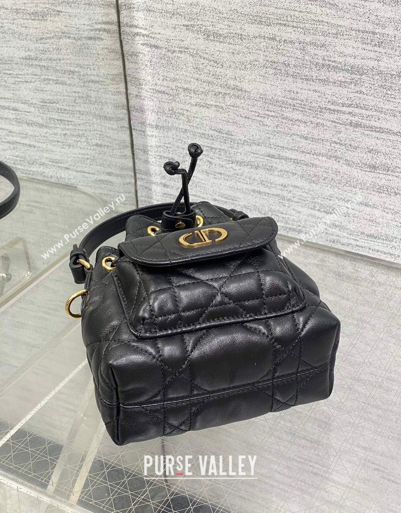 Dior Caro Nano Bucket Bag in Macrocannage Lambskin Black 2025 S5250 (XXG-251122046)