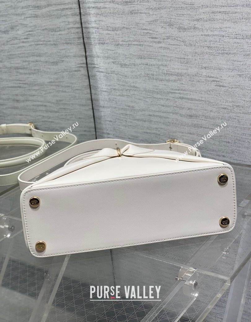 Dior Bow Top Handle Bag in Calfskin Leather White 2025 DR112201 (XXG-251122033)