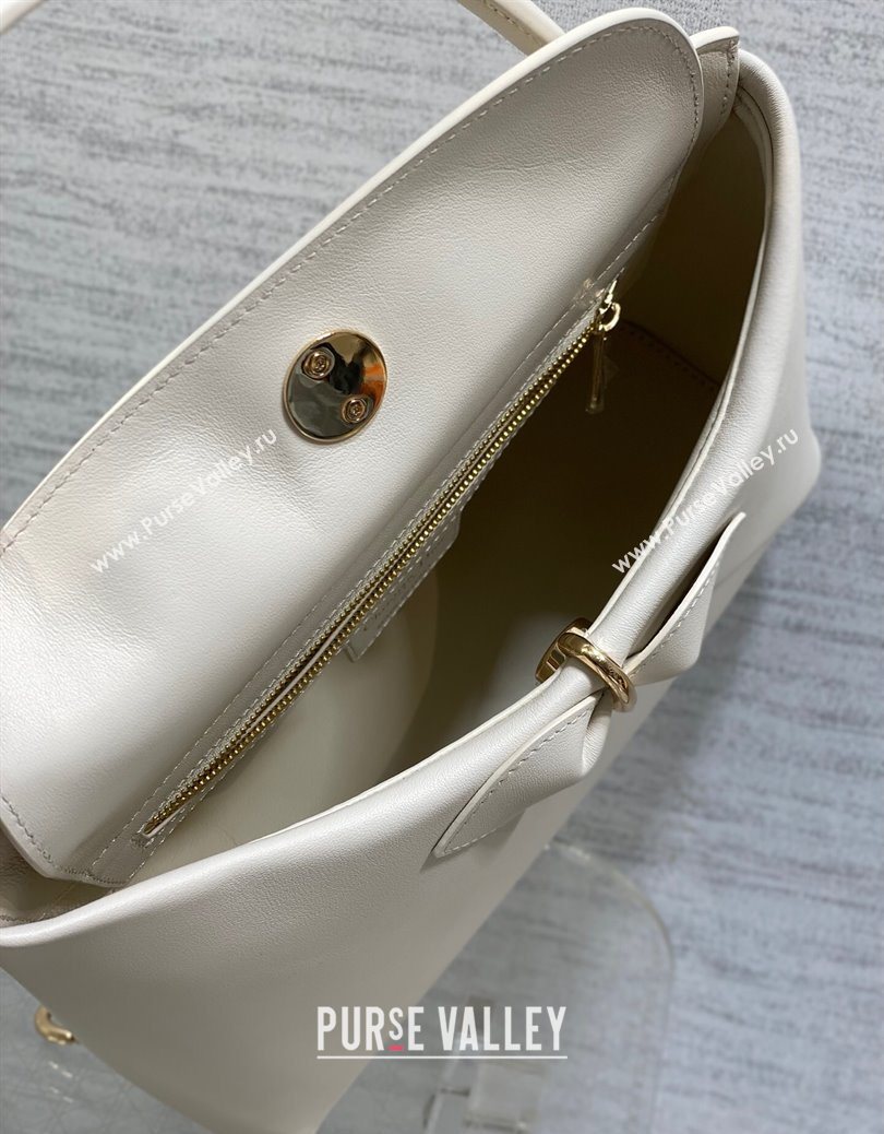 Dior Bow Top Handle Bag in Calfskin Leather White 2025 DR112201 (XXG-251122033)