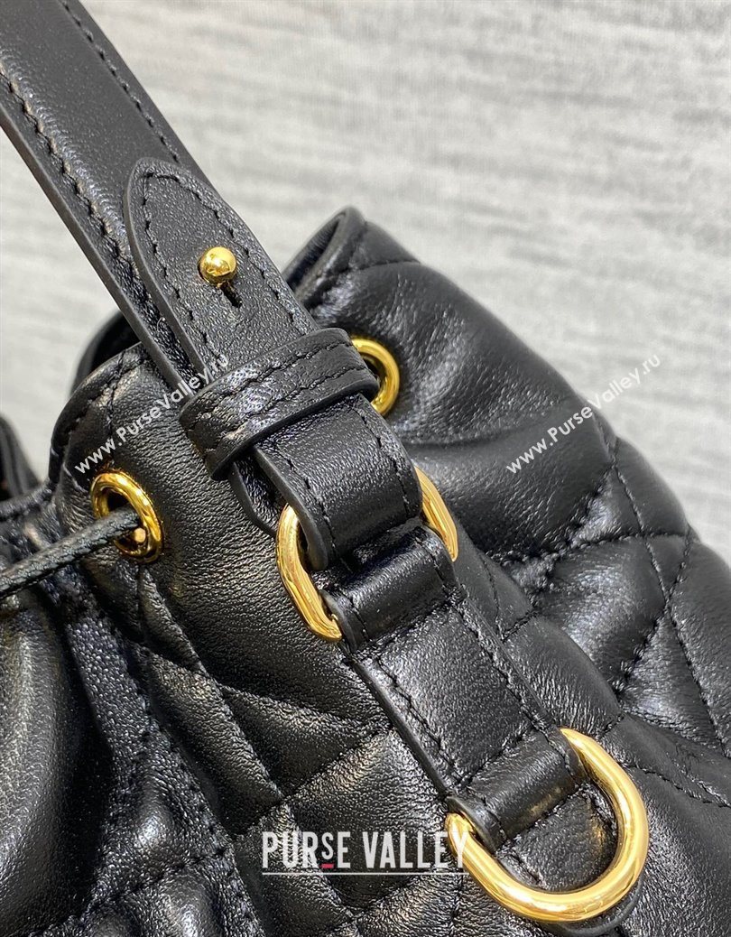 Dior Small Dior Caro Bucket Bag in Macrocannage Lambskin Black 2025 S5250 (XXG-251122047)