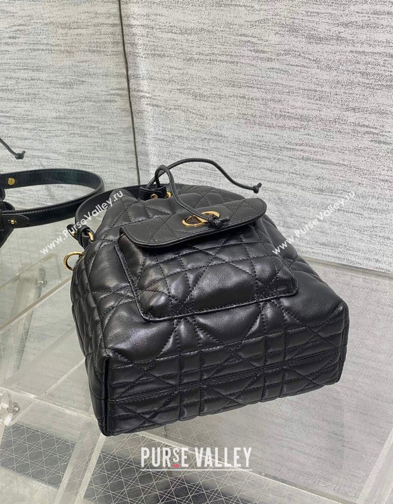 Dior Small Dior Caro Bucket Bag in Macrocannage Lambskin Black 2025 S5250 (XXG-251122047)