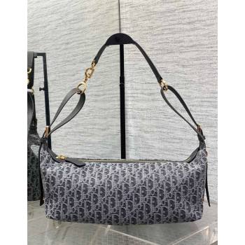 Dior Medium D-Journey Hobo Bag in Grey Denim Oblique Jacquard 2025 S2866 (XXG-251122048)