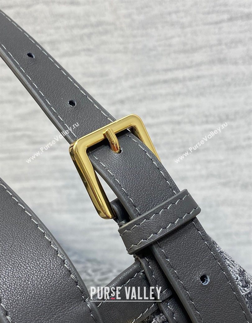 Dior Medium D-Journey Hobo Bag in Grey Denim Oblique Jacquard 2025 S2866 (XXG-251122048)
