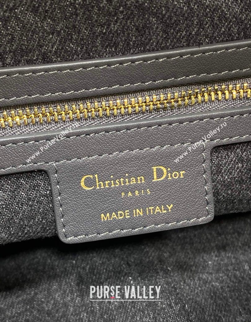 Dior Medium D-Journey Hobo Bag in Grey Denim Oblique Jacquard 2025 S2866 (XXG-251122048)