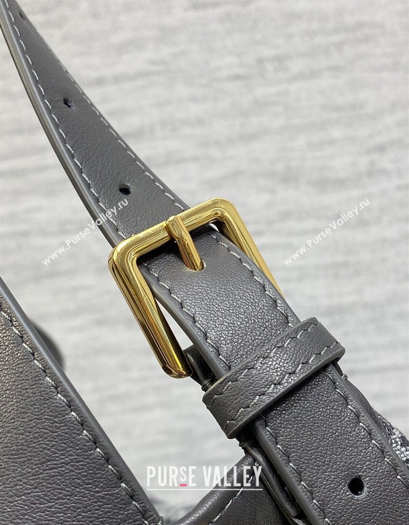Dior Small D-Journey Hobo Bag in Grey Denim Oblique Jacquard 2025 S2866 (XXG-251122049)