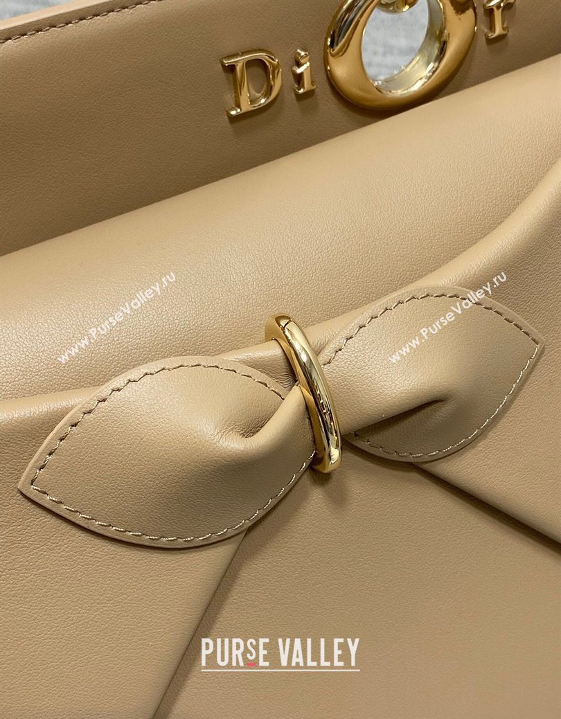 Dior Bow Top Handle Bag in Calfskin Leather Beige 2025 DR112201 (XXG-251122034)