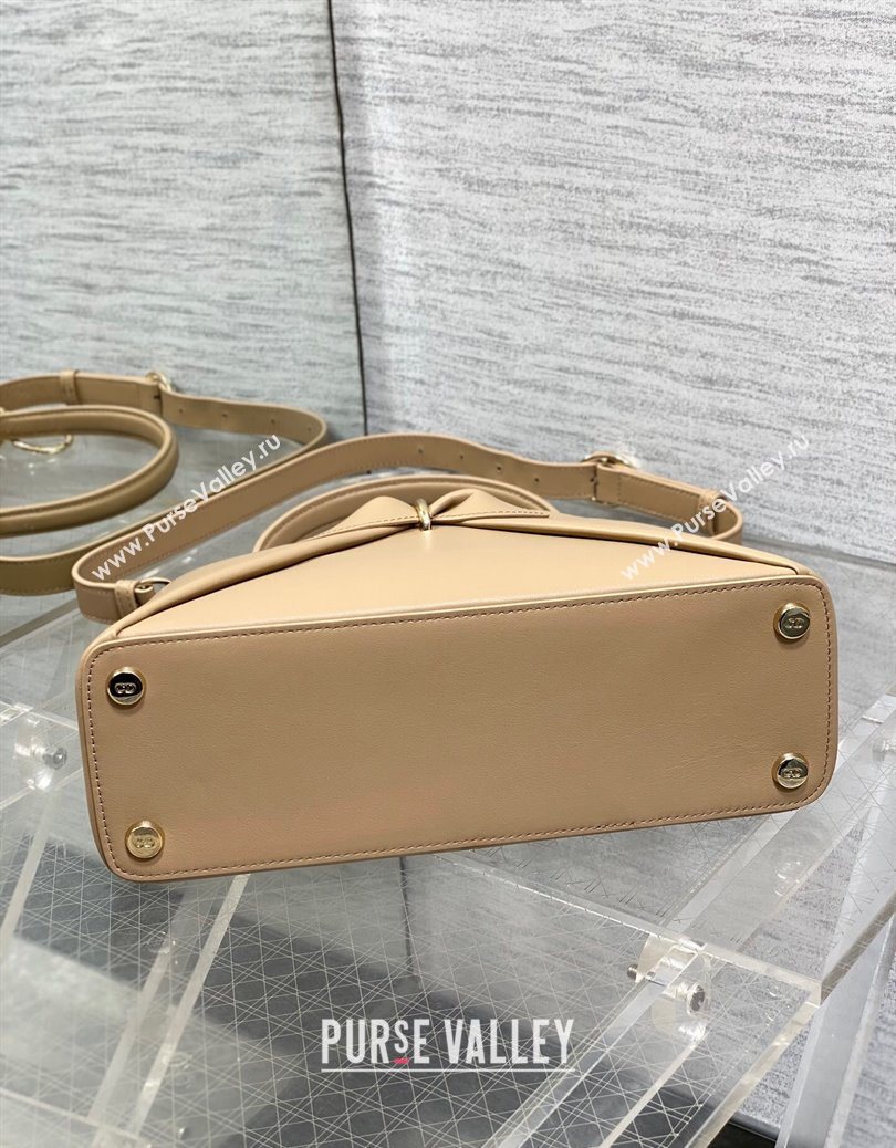 Dior Bow Top Handle Bag in Calfskin Leather Beige 2025 DR112201 (XXG-251122034)