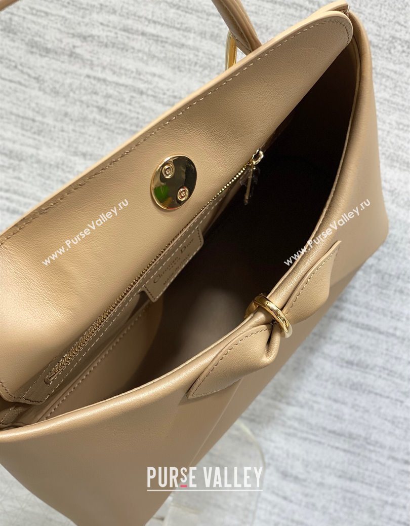 Dior Bow Top Handle Bag in Calfskin Leather Beige 2025 DR112201 (XXG-251122034)