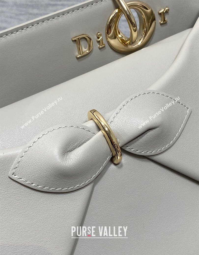 Dior Bow Top Handle Bag in Calfskin Leather Grey 2025 DR112201 (XXG-251122036)