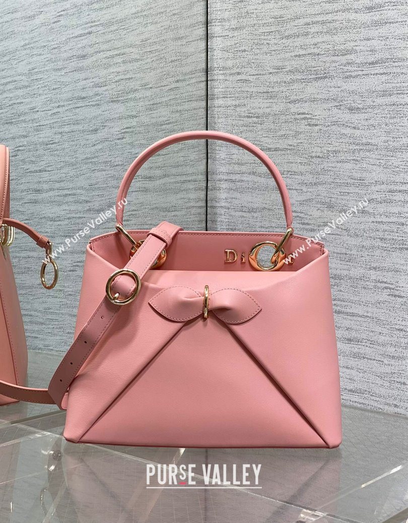 Dior Bow Top Handle Bag in Calfskin Leather Pink 2025 DR112201 (XXG-251122037)