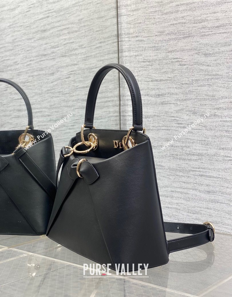 Dior Bow Top Handle Bag in Calfskin Leather Black 2025 DR112201 (XXG-251122031)