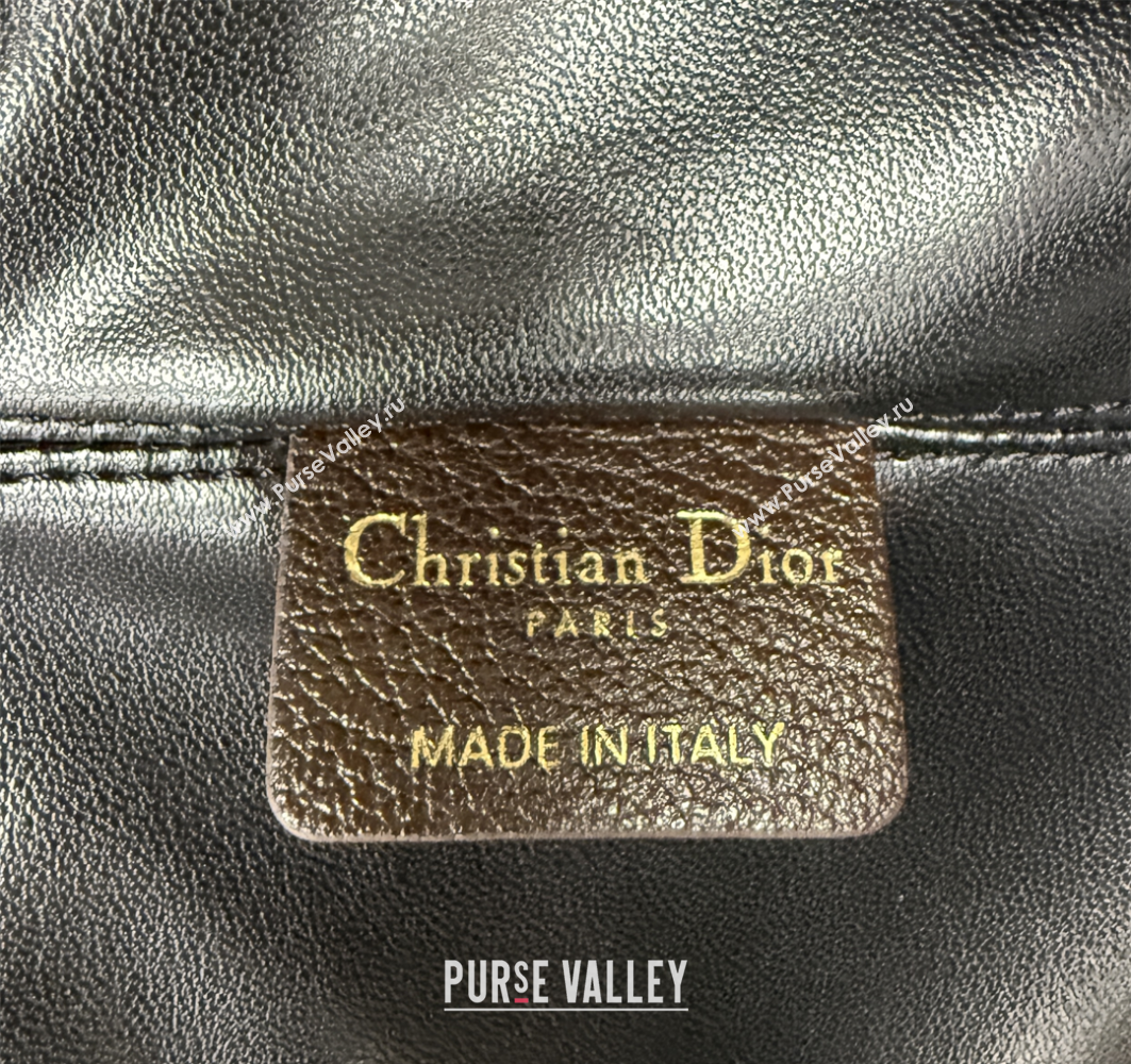 Dior DiorAlps Large Toujours Tote Bag in Black Macrocannage Crinkled Calfskin and White Merino Wool 2025 (XXG-251122039)