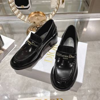 Dior Boy Loafer Pumps 5cm in Brushed Calfskin Leather Black 2025 1216 (MD-251216090)